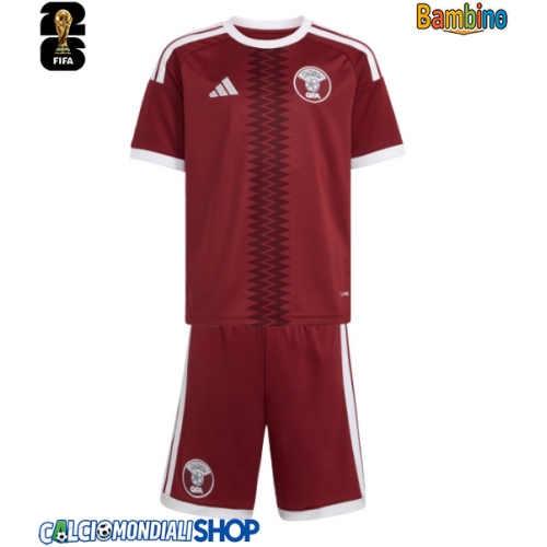 Maglie da calcio Qatar Prima Maglia Bambino Mondiali 2026  Manica Corta + Pantaloni corti)